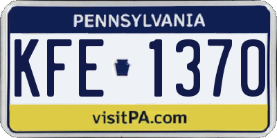 PA license plate KFE1370