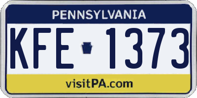 PA license plate KFE1373