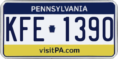 PA license plate KFE1390