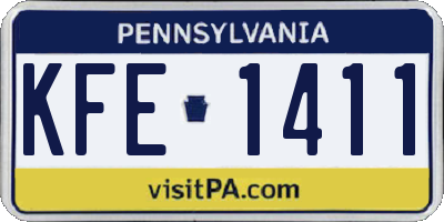 PA license plate KFE1411