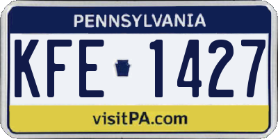 PA license plate KFE1427