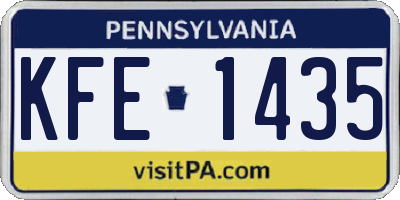 PA license plate KFE1435
