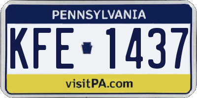 PA license plate KFE1437
