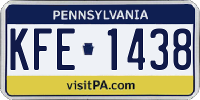 PA license plate KFE1438