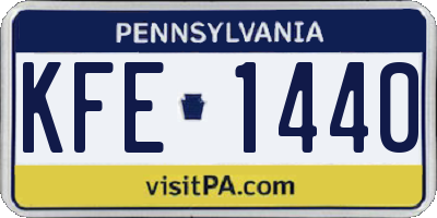 PA license plate KFE1440