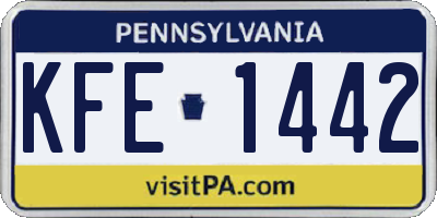 PA license plate KFE1442