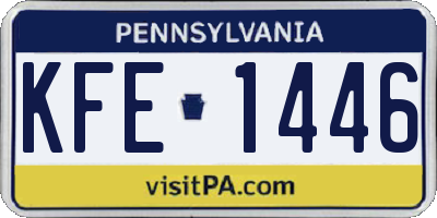 PA license plate KFE1446