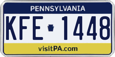 PA license plate KFE1448