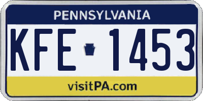 PA license plate KFE1453