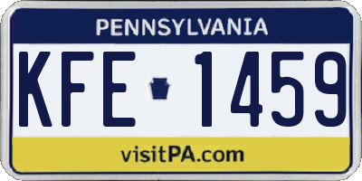 PA license plate KFE1459