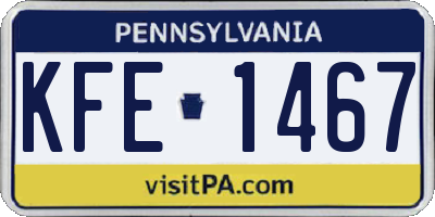 PA license plate KFE1467