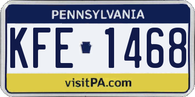 PA license plate KFE1468