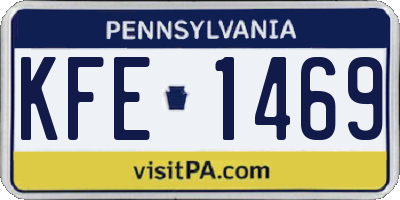 PA license plate KFE1469