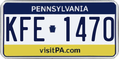 PA license plate KFE1470