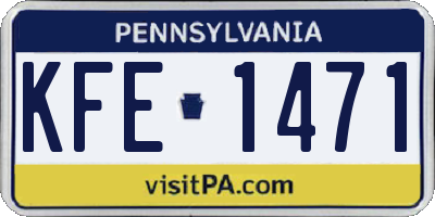 PA license plate KFE1471