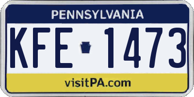 PA license plate KFE1473