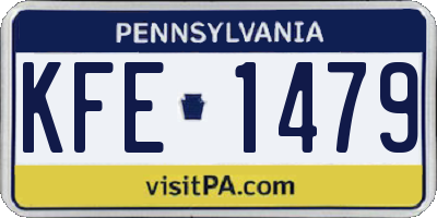 PA license plate KFE1479