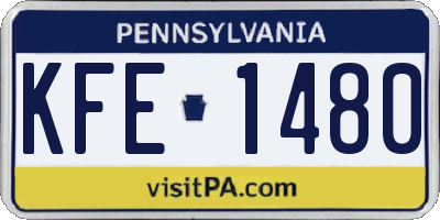 PA license plate KFE1480
