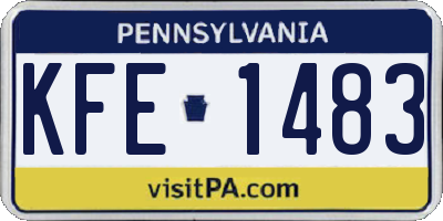 PA license plate KFE1483