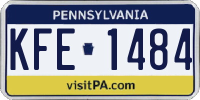 PA license plate KFE1484