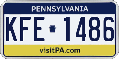 PA license plate KFE1486