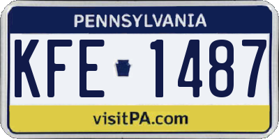 PA license plate KFE1487