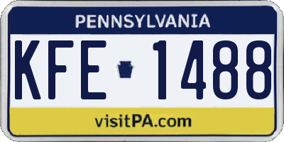 PA license plate KFE1488