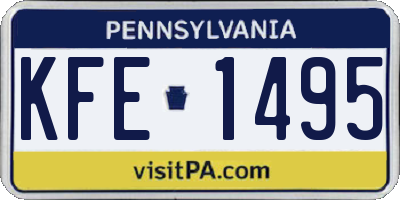PA license plate KFE1495