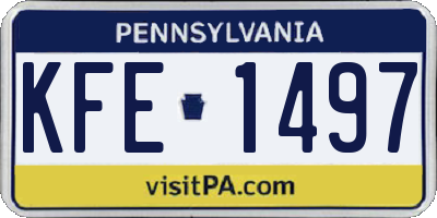 PA license plate KFE1497