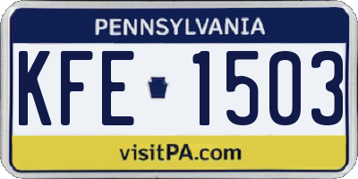 PA license plate KFE1503