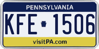 PA license plate KFE1506