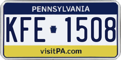 PA license plate KFE1508