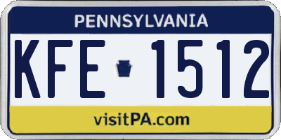 PA license plate KFE1512