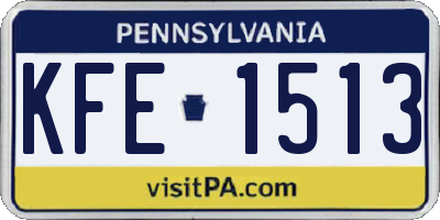 PA license plate KFE1513