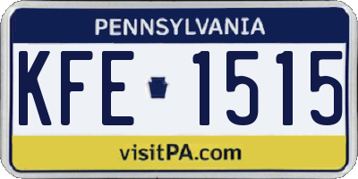 PA license plate KFE1515