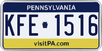PA license plate KFE1516