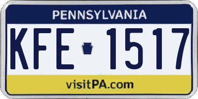 PA license plate KFE1517
