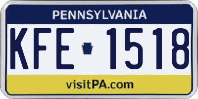 PA license plate KFE1518