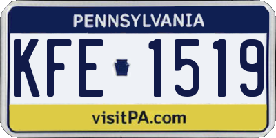 PA license plate KFE1519