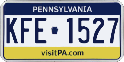 PA license plate KFE1527