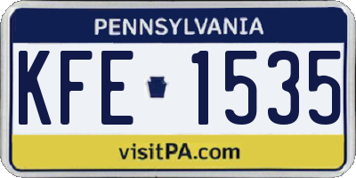 PA license plate KFE1535