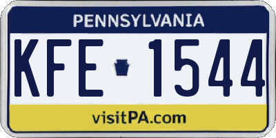 PA license plate KFE1544