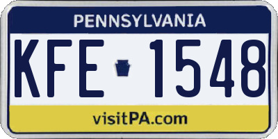 PA license plate KFE1548