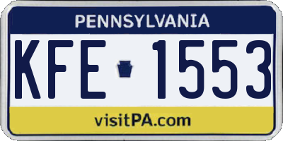 PA license plate KFE1553