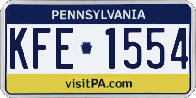 PA license plate KFE1554