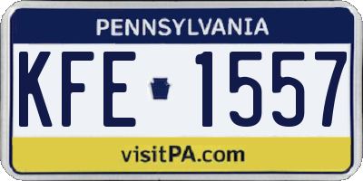 PA license plate KFE1557