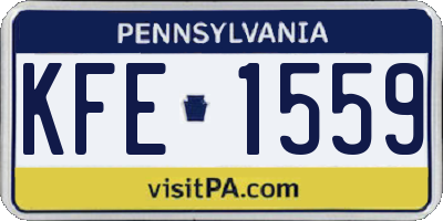 PA license plate KFE1559