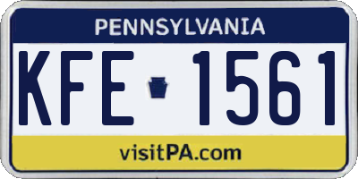 PA license plate KFE1561