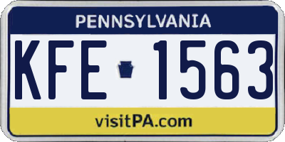PA license plate KFE1563