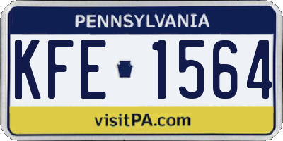 PA license plate KFE1564